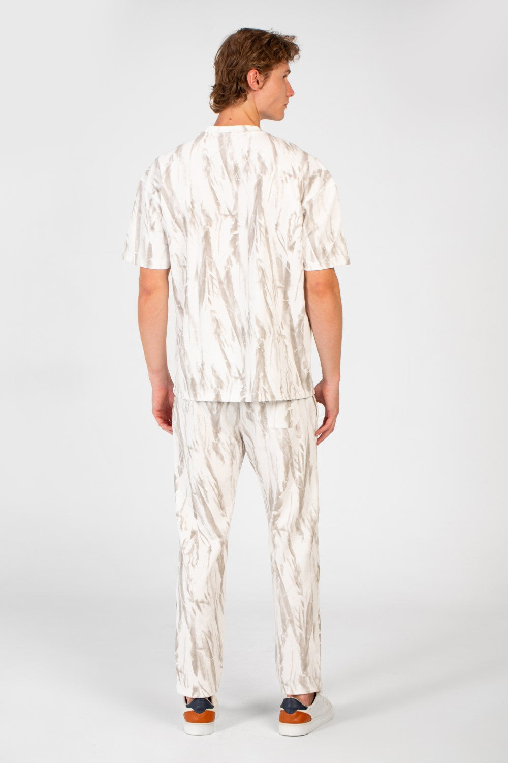 Men's Printed Summer Casual Outfit Short Sleeved T-shirt And Pants