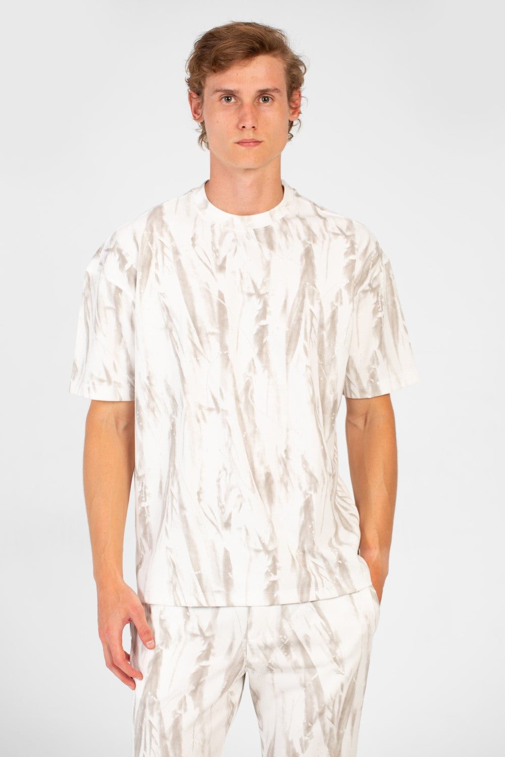 Men's Printed Summer Casual Outfit Short Sleeved T-shirt And Pants