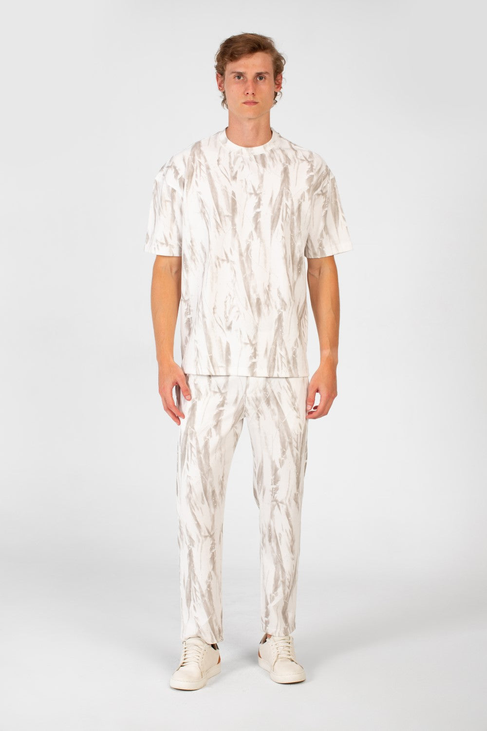 Men's Printed Summer Casual Outfit Short Sleeved T-shirt And Pants