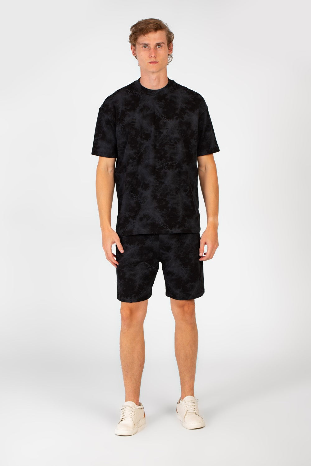 Men's Casual Tie Dye Summer Regular Fit Outfit Half Sleeved T-shirt And Short