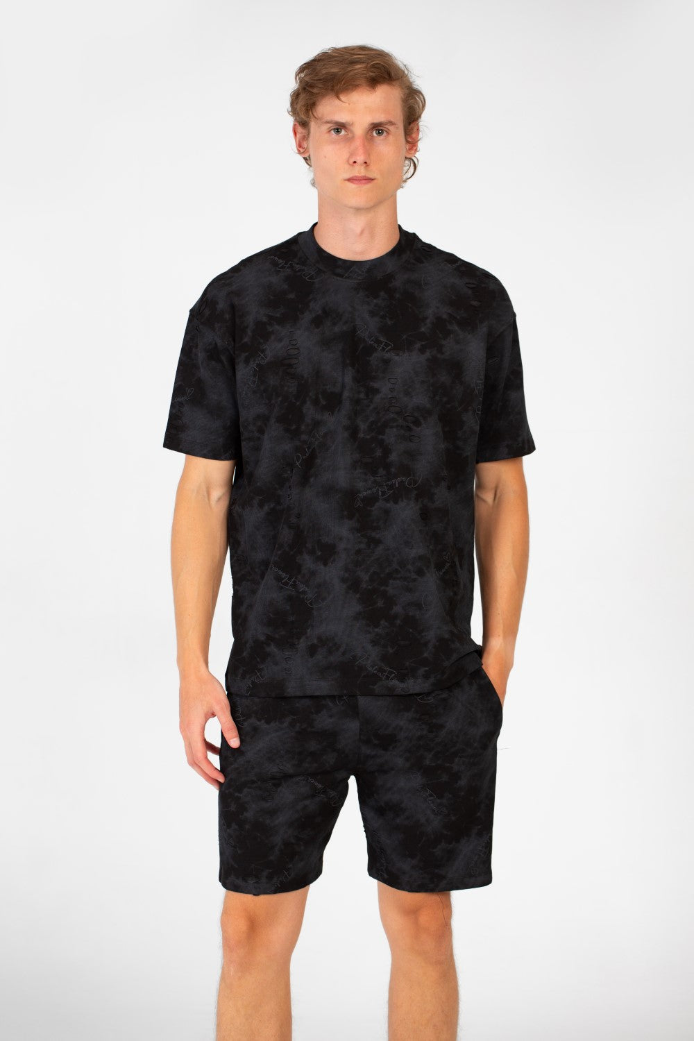 Men's Casual Tie Dye Summer Regular Fit Outfit Half Sleeved T-shirt And Short