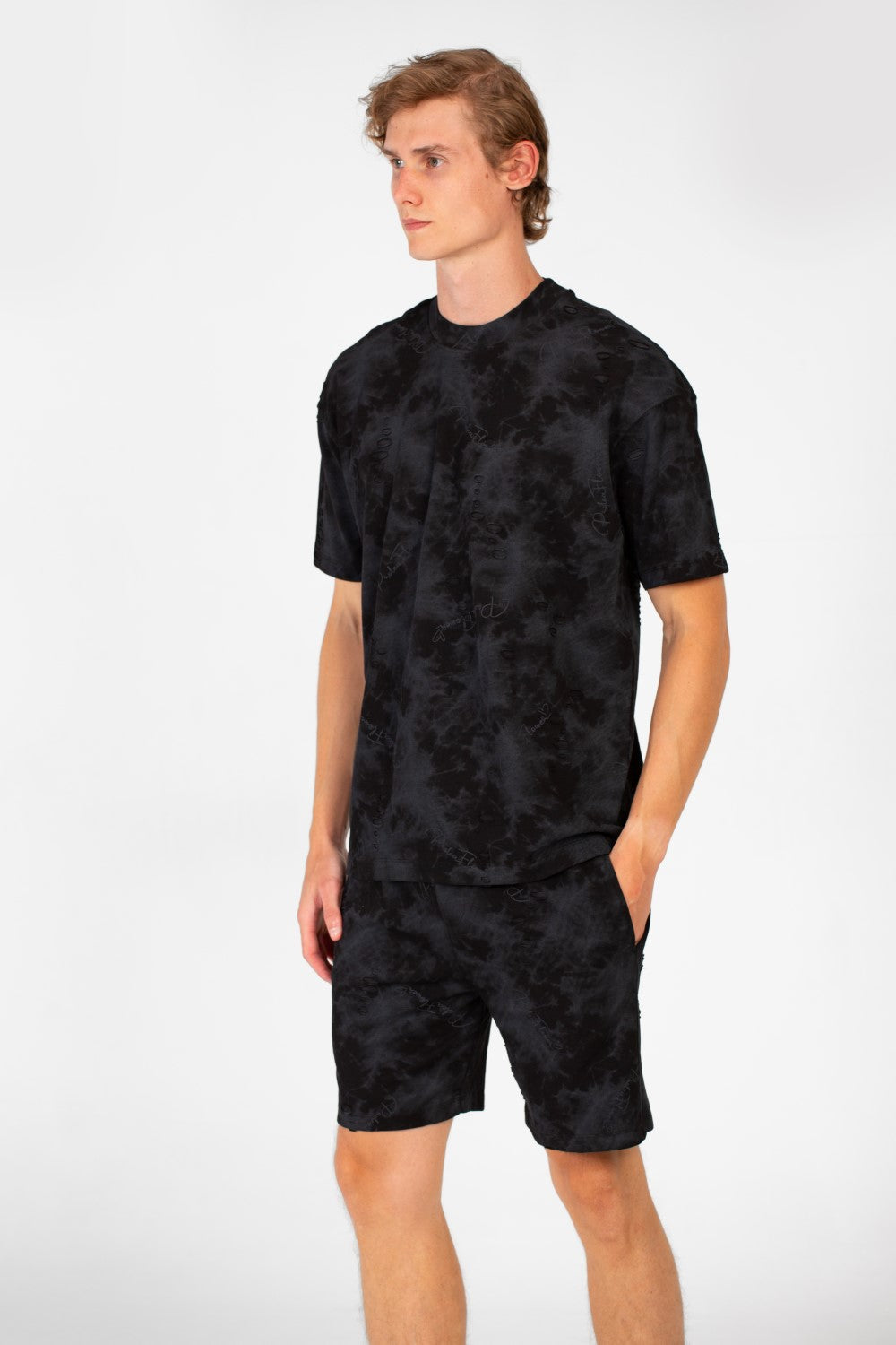 Men's Casual Tie Dye Summer Regular Fit Outfit Half Sleeved T-shirt And Short