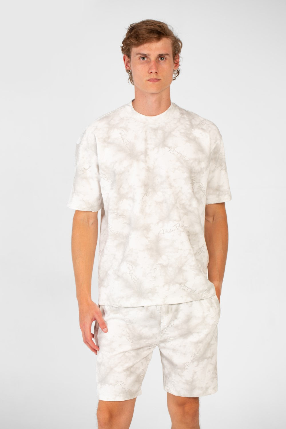 Men's Casual Tie Dye Summer Regular Fit Outfit Half Sleeved T-shirt And Short