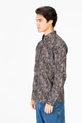 Men's Slim Fit Jakar Full Print Long Sleeve Poplin Shirt