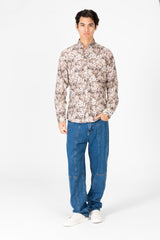 Men's Long Sleeve Jakar Slim Fit Poplin Shirt