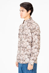 Men's Long Sleeve Jakar Slim Fit Poplin Shirt