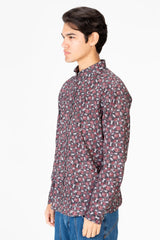 قميص رجالي من قماش البوبلين بقصّة Slim Fit بأكمام طويلة