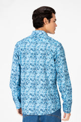 قميص جاكار رجالي ضيق بأكمام قصيرة