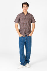 Men's Printed Slim Fit Half Sleeve Shirt