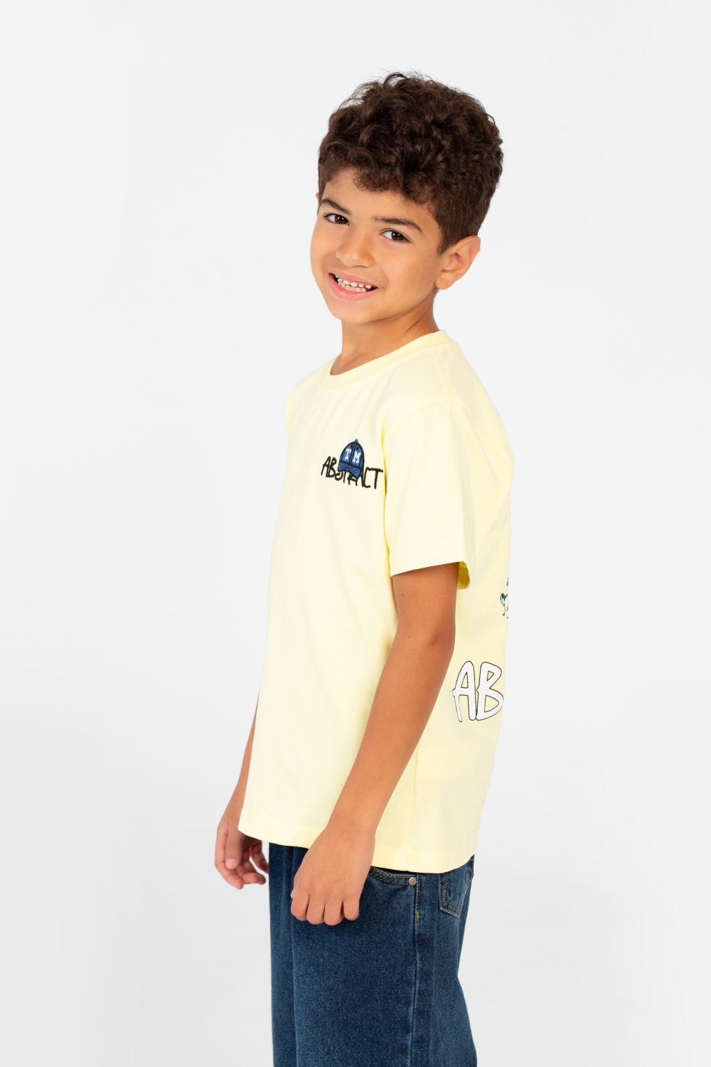 تي شيرت مطبوع بأكمام قصيرة للأولاد