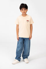 Boy's Smile Face Print Crew Neck T-Shirt