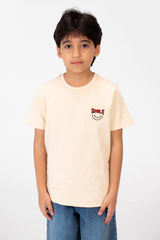 Boy's Smile Face Print Crew Neck T-Shirt