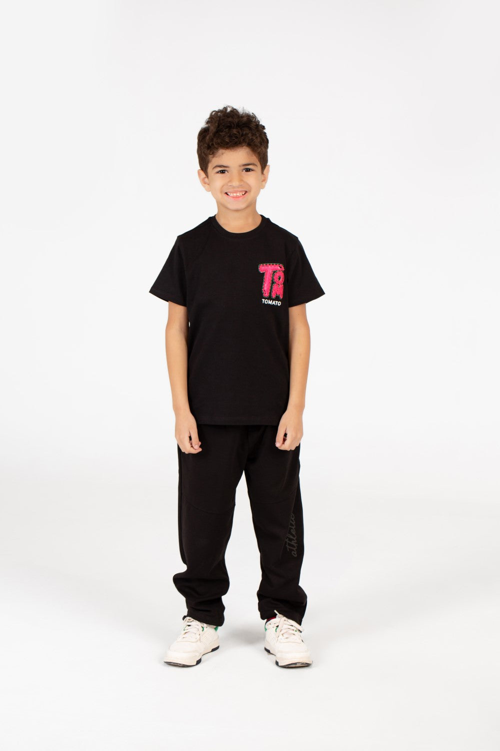 Boy's Tomato Printed Crew Neck Half Sleeve T-Shirt