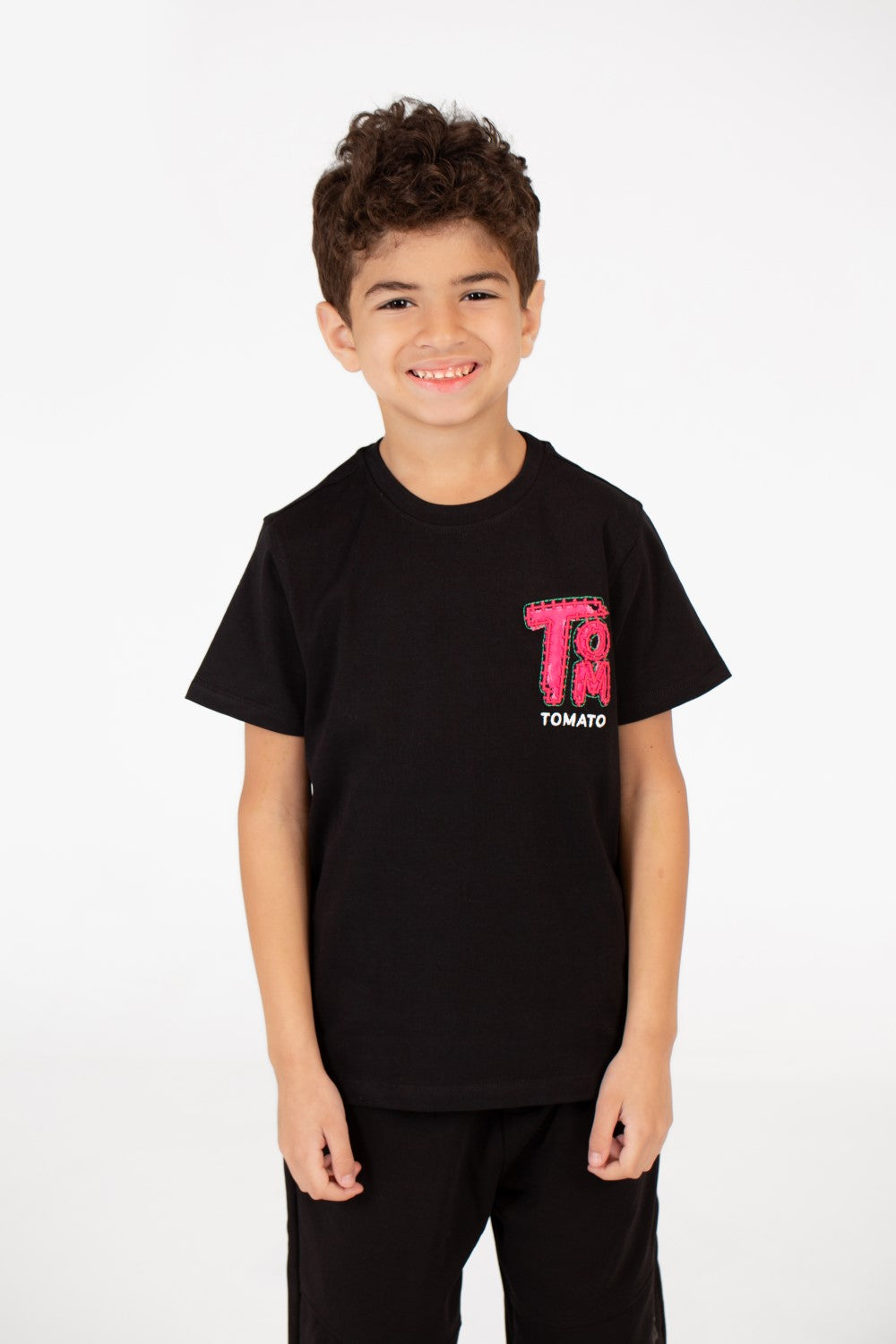 Boy's Tomato Printed Crew Neck Half Sleeve T-Shirt