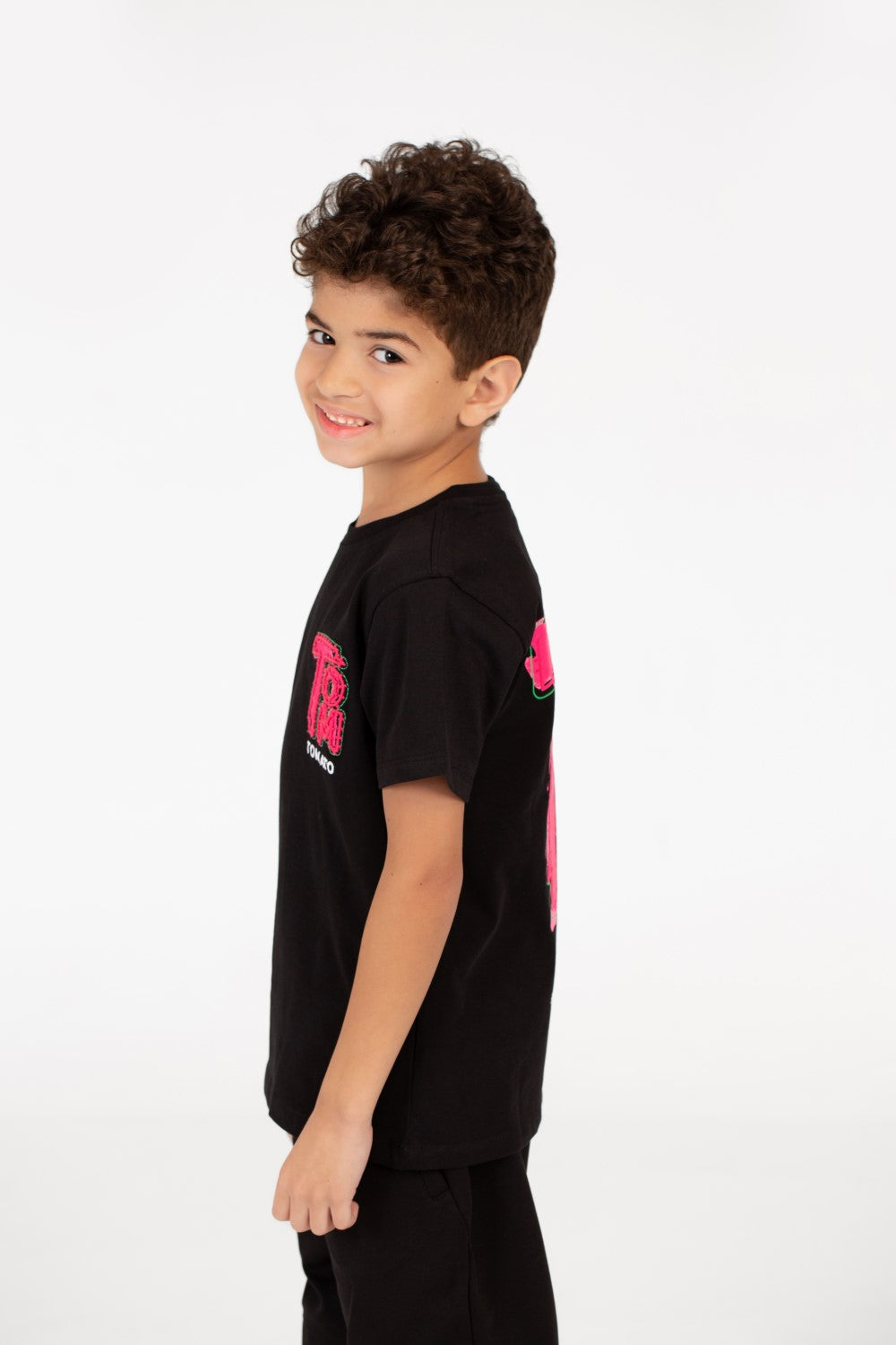 Boy's Tomato Printed Crew Neck Half Sleeve T-Shirt