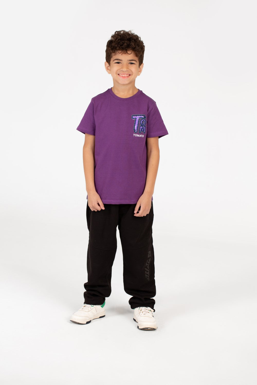 Boy's Tomato Printed Crew Neck Half Sleeve T-Shirt