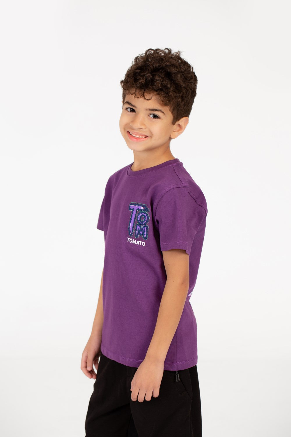 Boy's Tomato Printed Crew Neck Half Sleeve T-Shirt