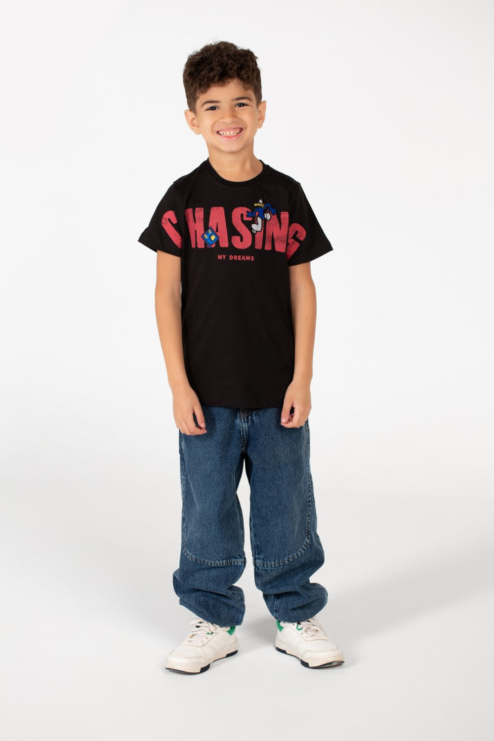 تي شيرت مطبوع بأكمام قصيرة للأولاد