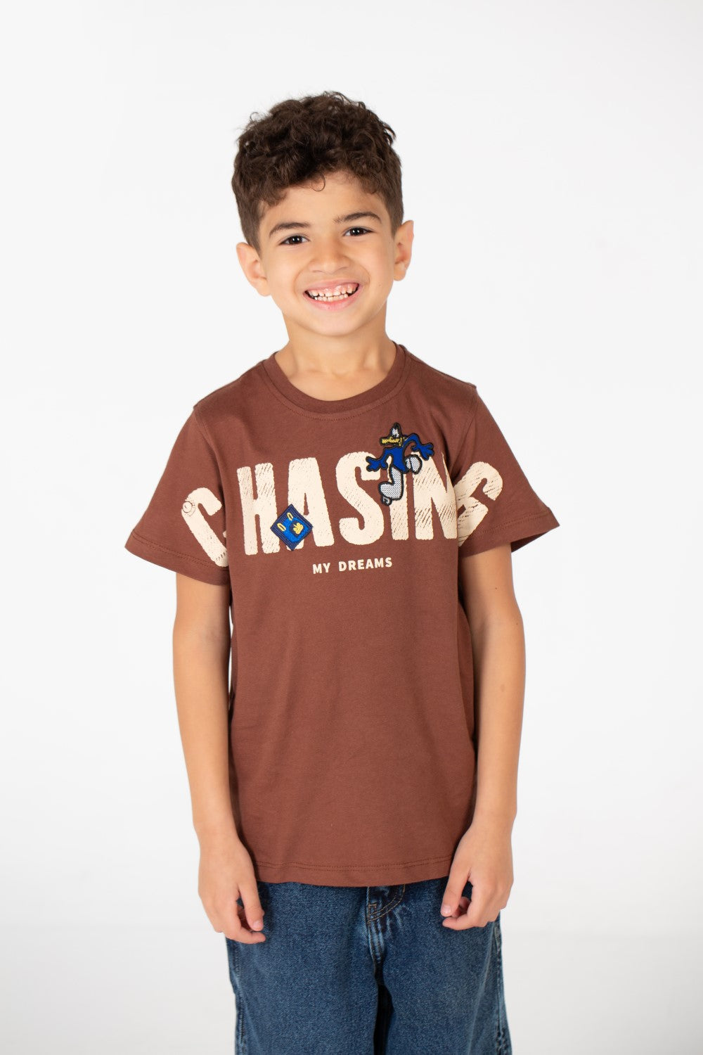 تي شيرت مطبوع بأكمام قصيرة للأولاد