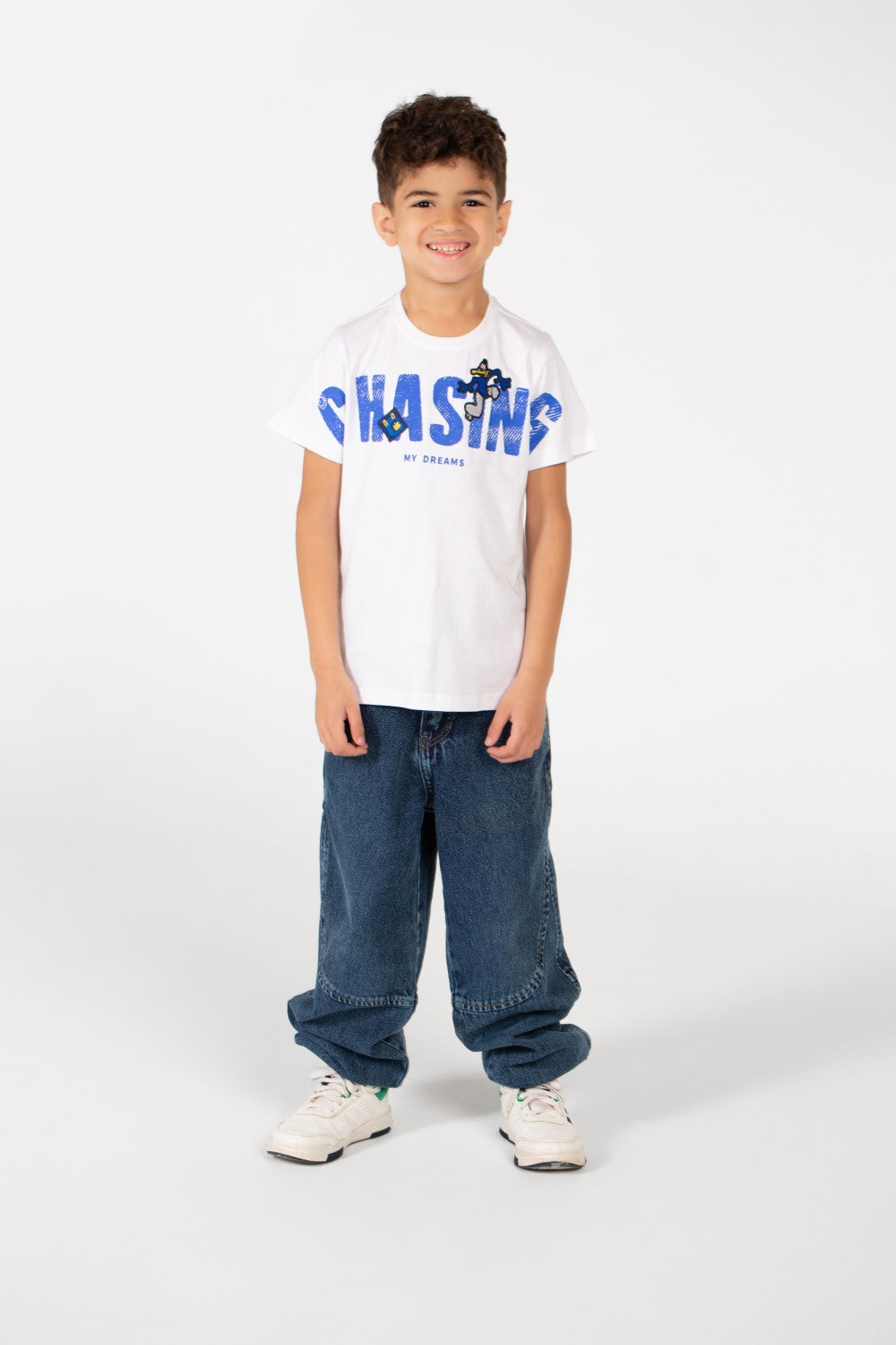 تي شيرت مطبوع بأكمام قصيرة للأولاد