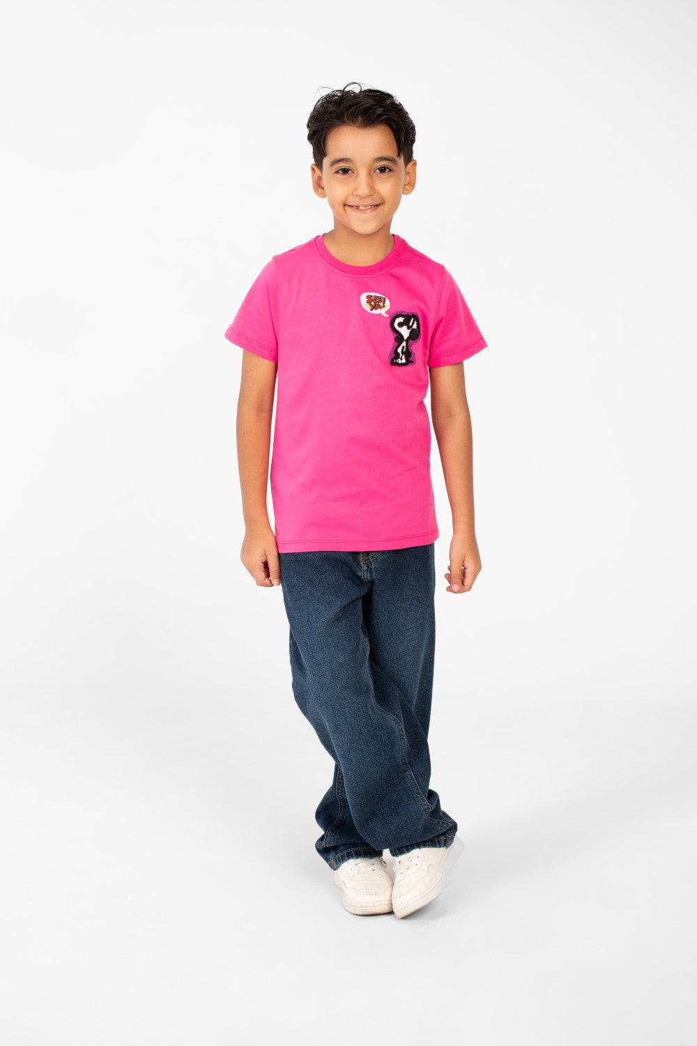 تي شيرت طماطم صيفي للأولاد بأكمام قصيرة ورقبة دائرية وطبعة أمامية