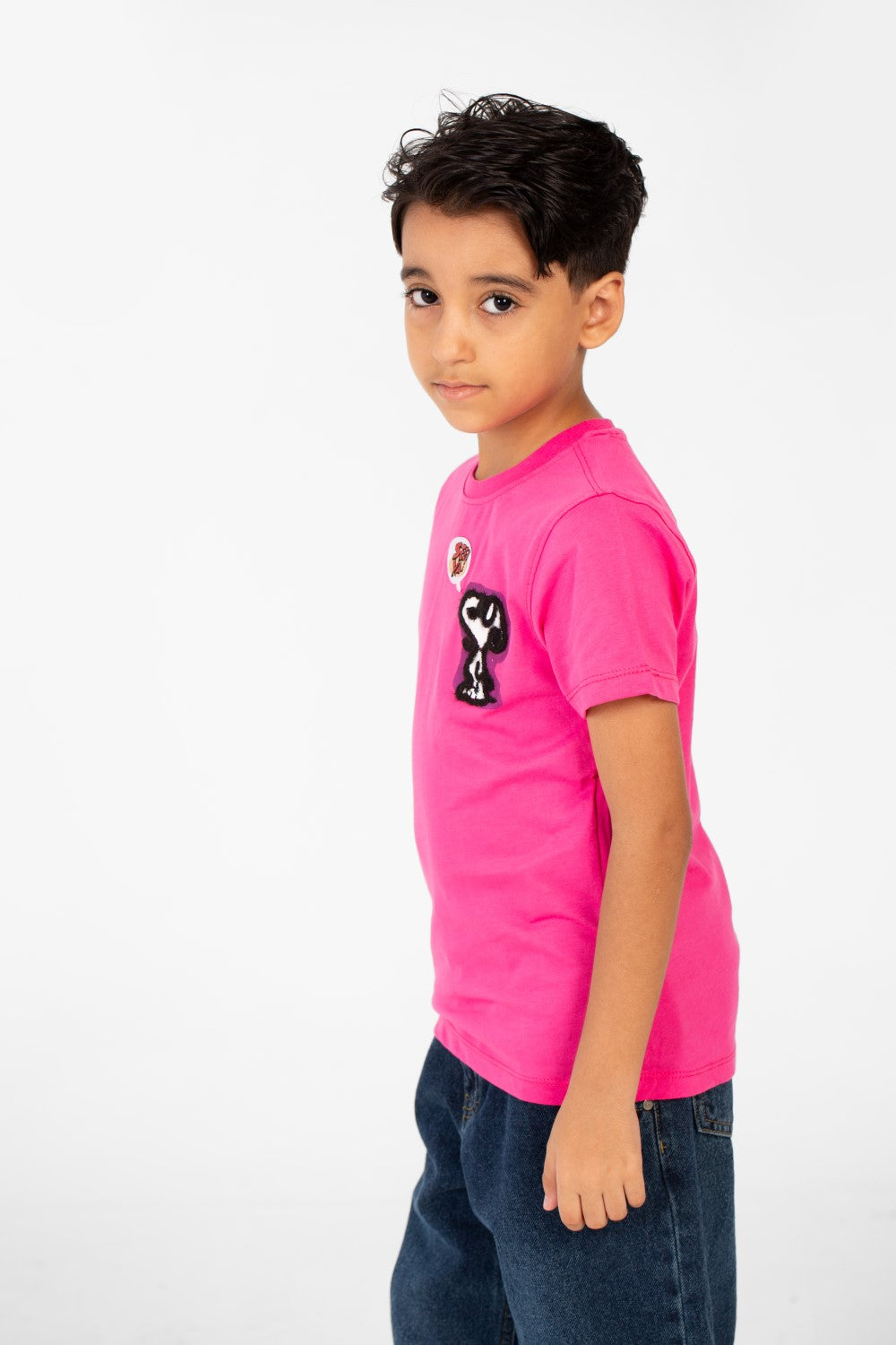 تي شيرت طماطم صيفي للأولاد بأكمام قصيرة ورقبة دائرية وطبعة أمامية