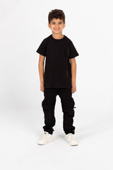 Boy's Crew Neck Basic T-Shirt with Text Print