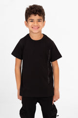 Boy's Crew Neck Basic T-Shirt with Text Print