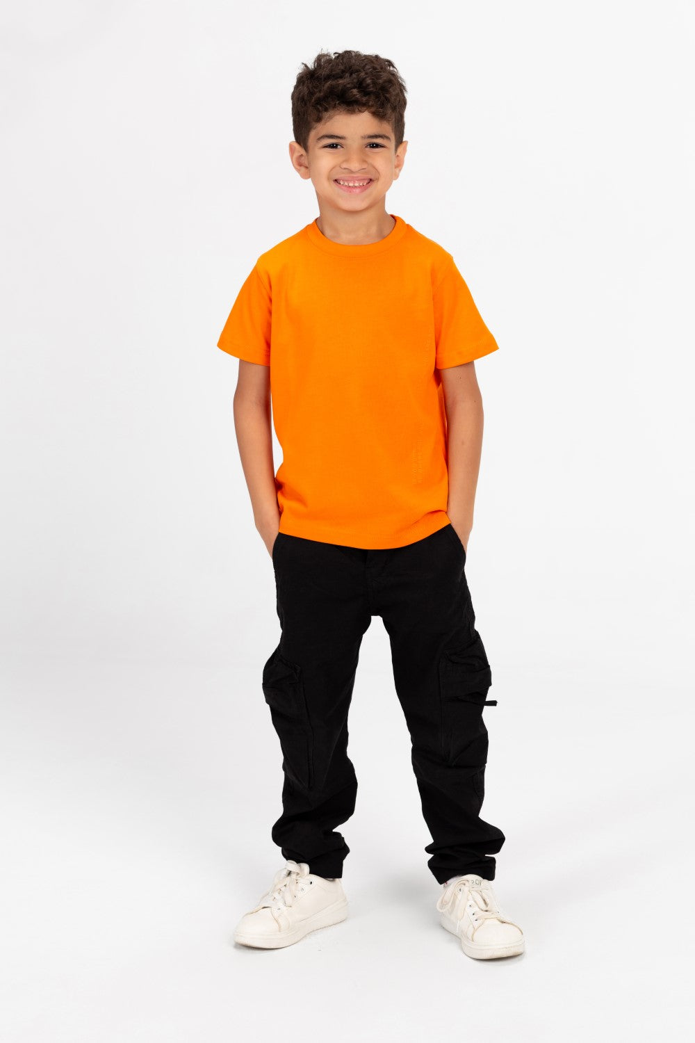 Boy's Crew Neck Basic T-Shirt with Text Print