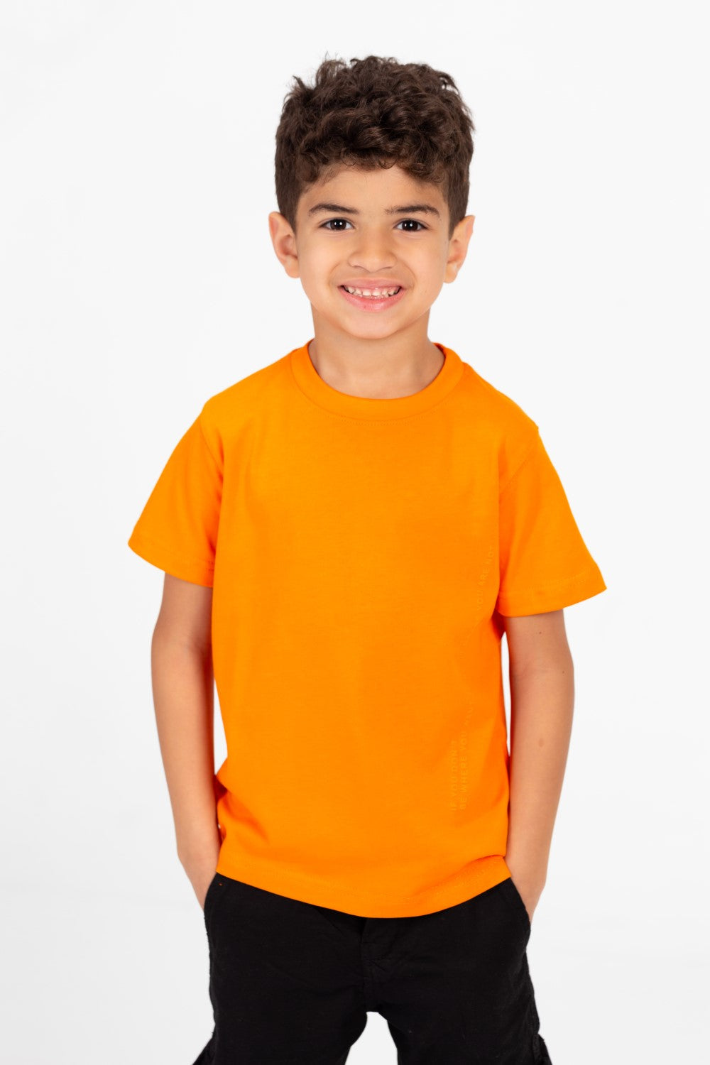Boy's Crew Neck Basic T-Shirt with Text Print