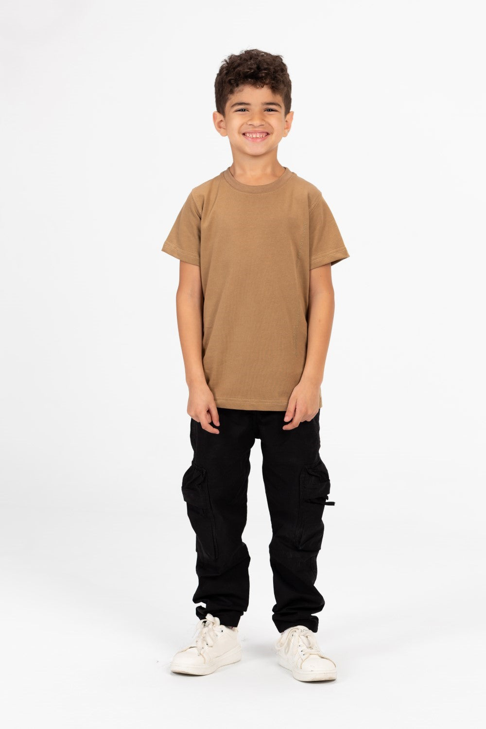 Boy's Crew Neck Basic T-Shirt with Text Print
