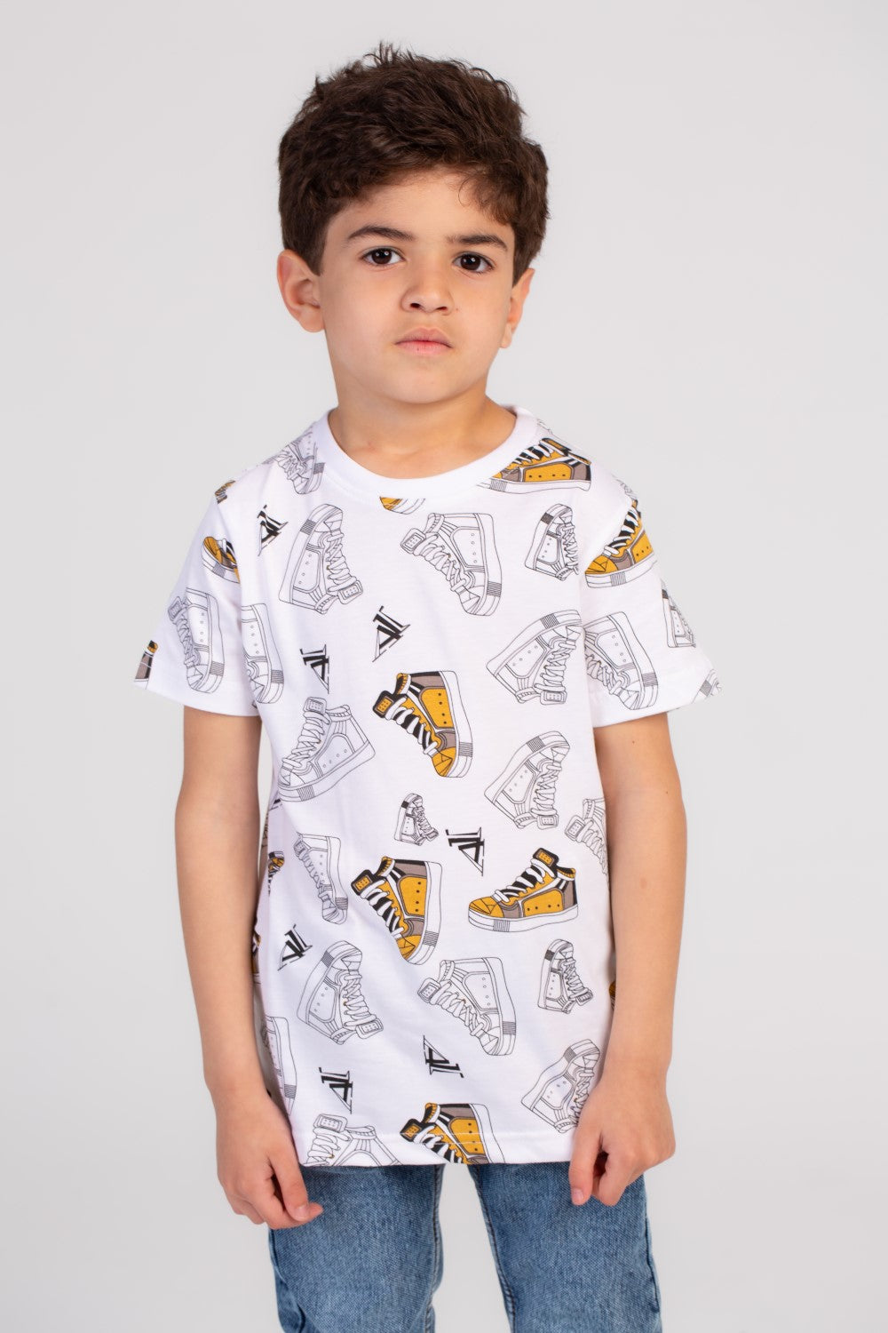 Boy's Full Cover Printed Colorful Regular Fit Comfort Cotton Eye Catching Prints T-shirt