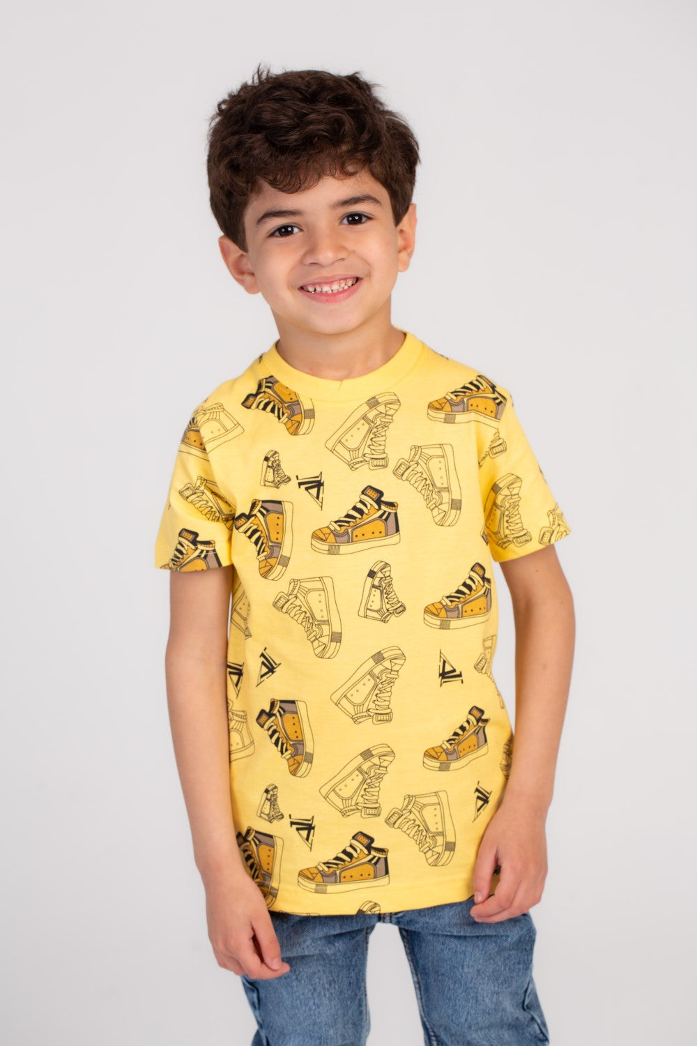 Boy's Full Cover Printed Colorful Regular Fit Comfort Cotton Eye Catching Prints T-shirt