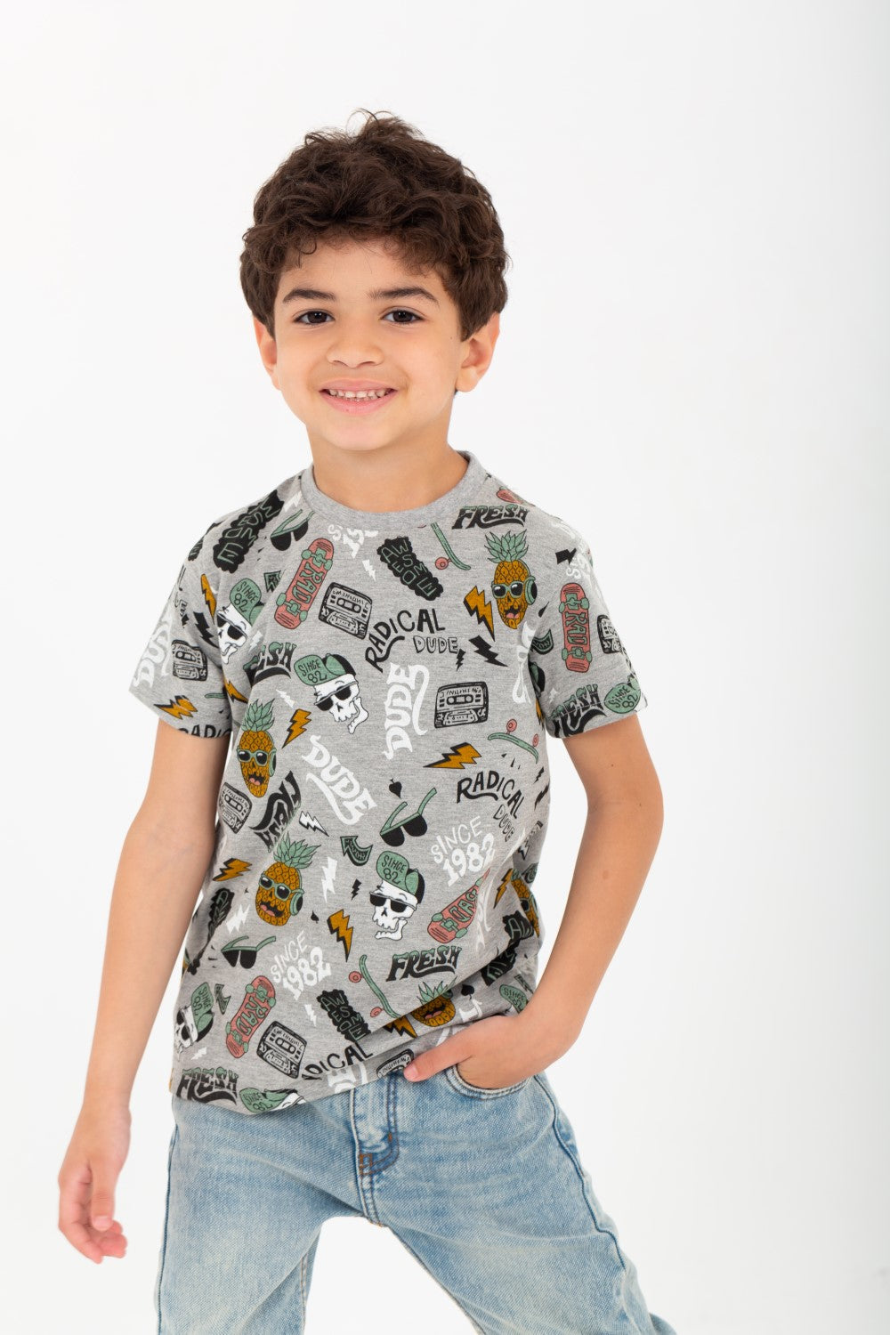 Boy's Casual Printed Cotton T-Shirt