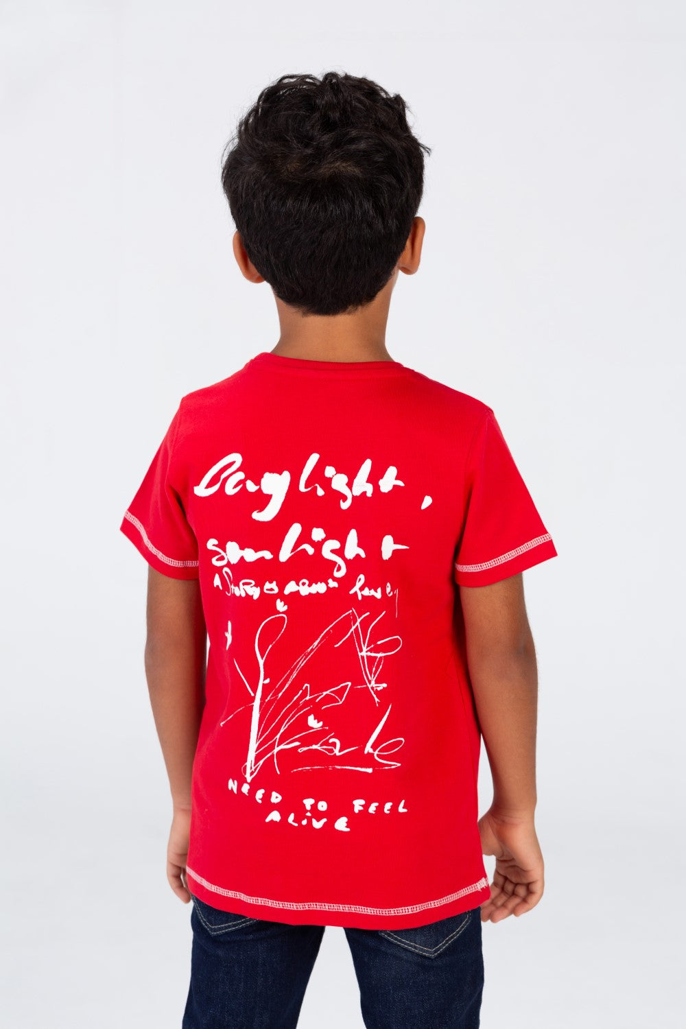 تي شيرت للأولاد بأكمام قصيرة ورقبة دائرية مصنوع من مادة ميلتون الصيفية