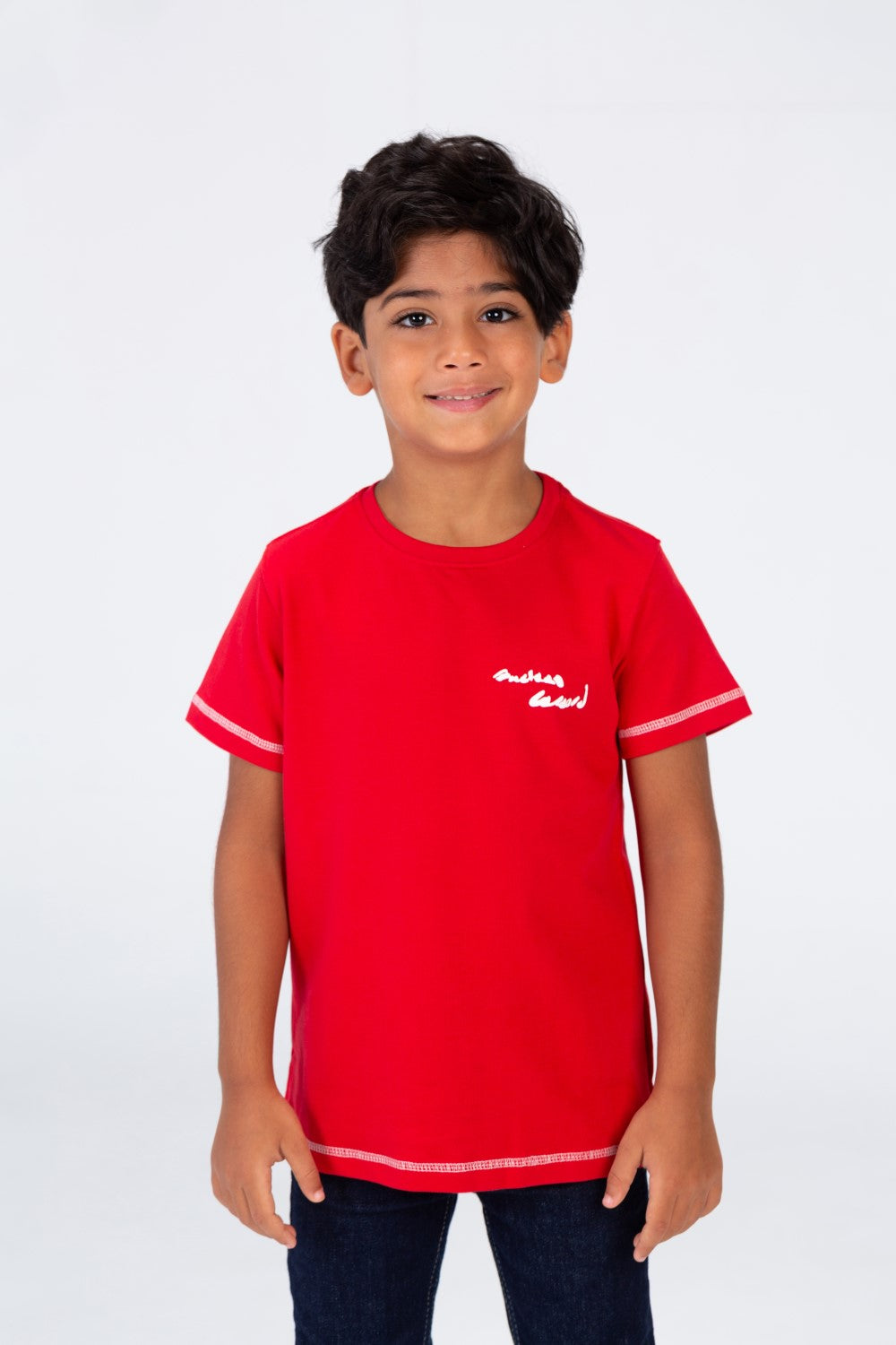 تي شيرت للأولاد بأكمام قصيرة ورقبة دائرية مصنوع من مادة ميلتون الصيفية