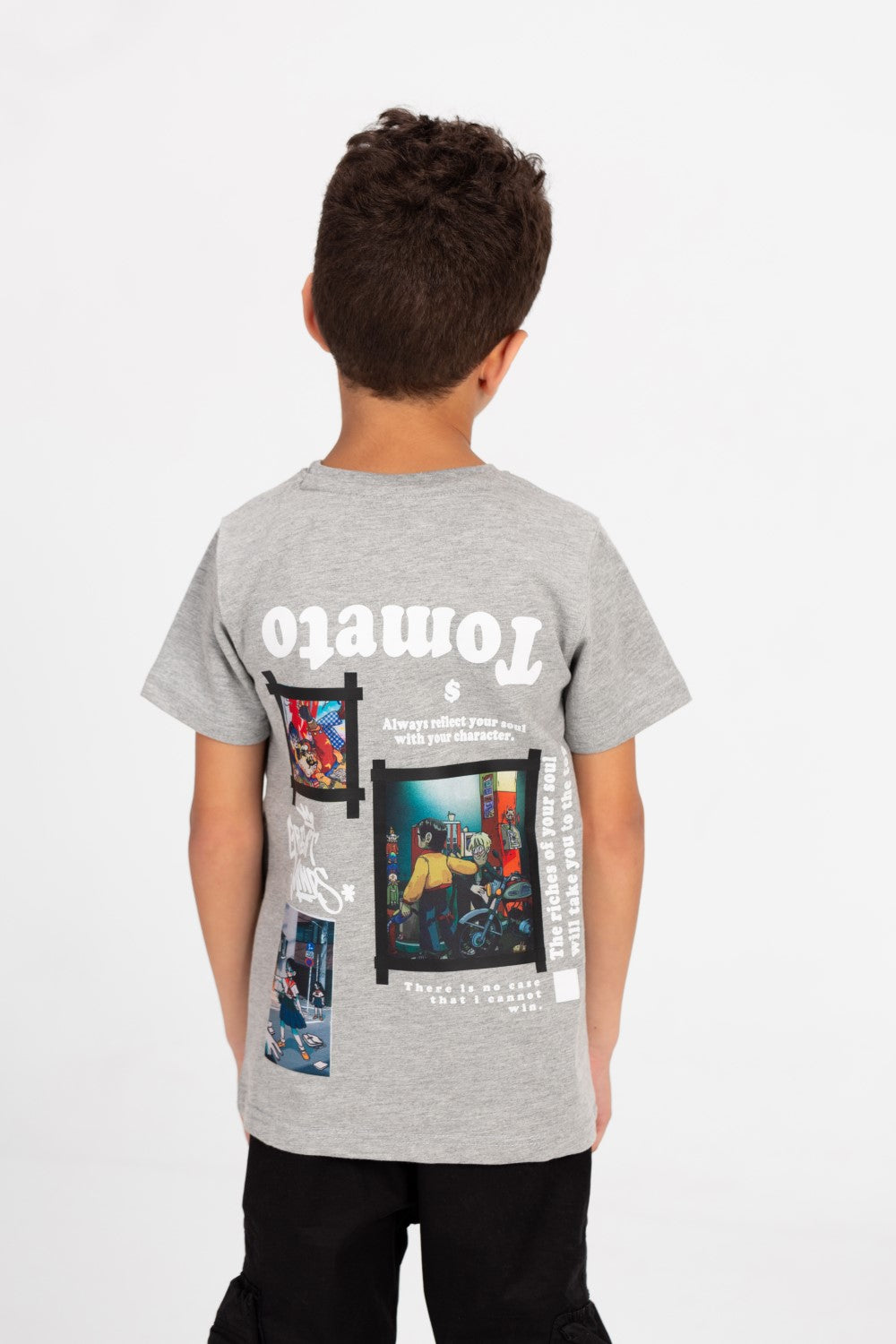 Boy's Tomato Printed Crew Neck T-Shirt