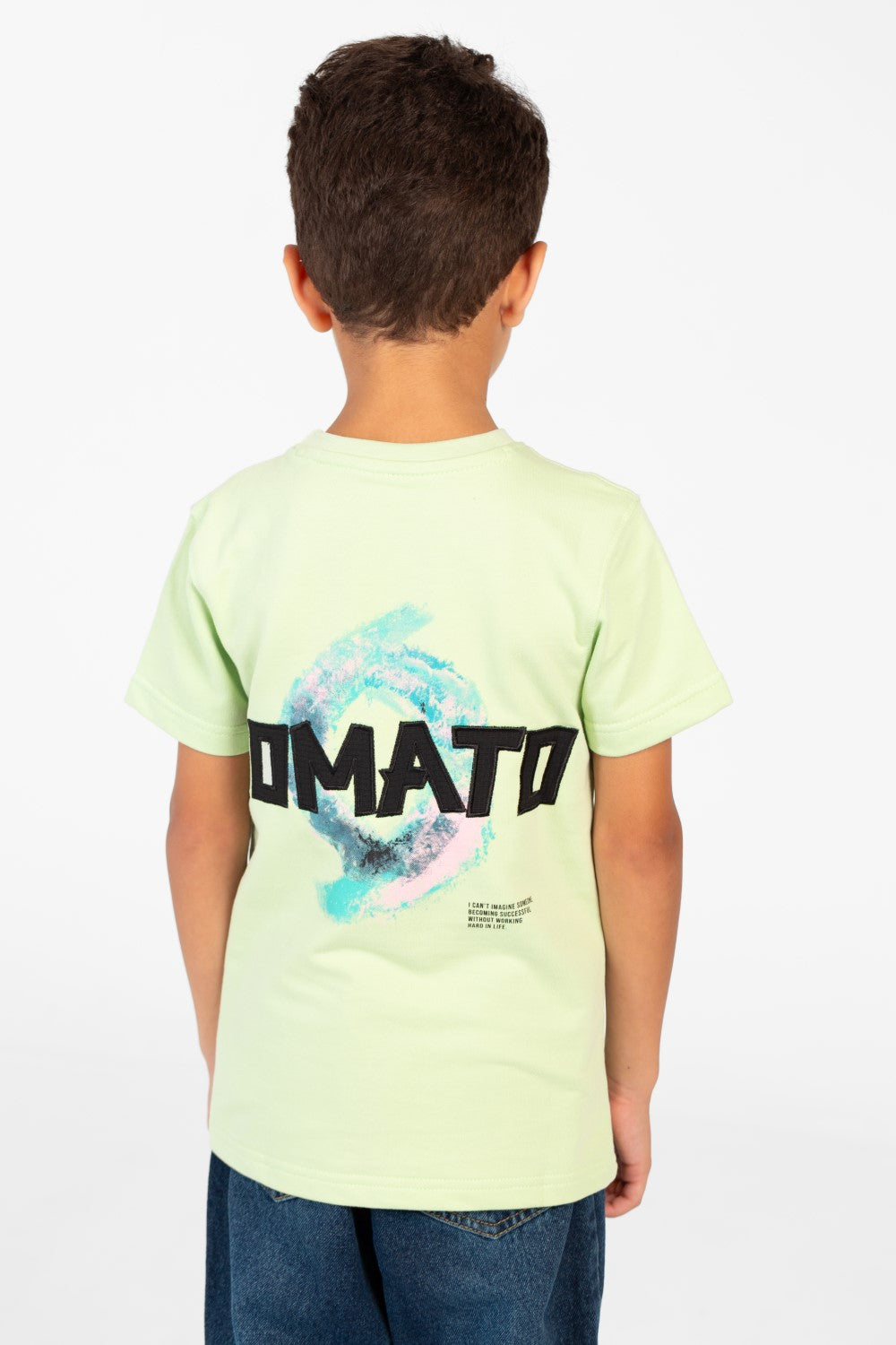 تي شيرت طماطم للأولاد بأكمام قصيرة ورقبة دائرية