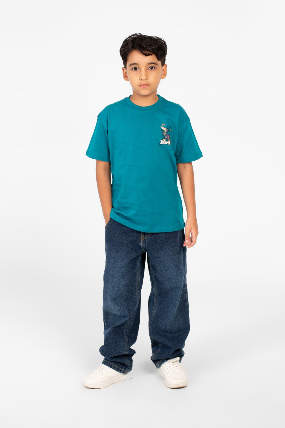 Boy's Oversized Printed Round Neck Half Sleeve Fashion T-Shirt