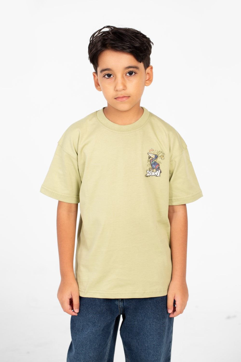 Boy's Oversized Printed Round Neck Half Sleeve Fashion T-Shirt