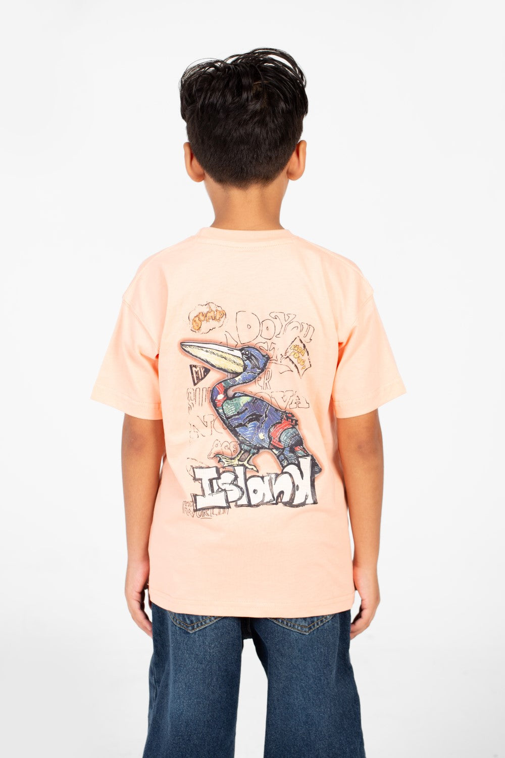 Boy's Oversized Printed Round Neck Half Sleeve Fashion T-Shirt