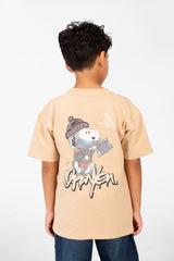 تي شيرت ميلتون صيفي كبير الحجم برقبة دائرية وأكمام قصيرة للأولاد