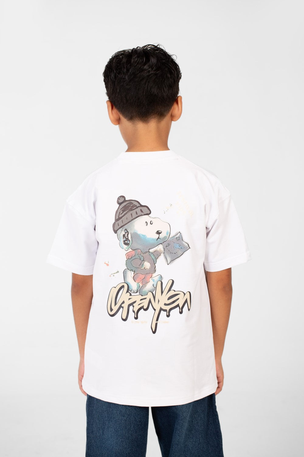 تي شيرت ميلتون صيفي كبير الحجم برقبة دائرية وأكمام قصيرة للأولاد