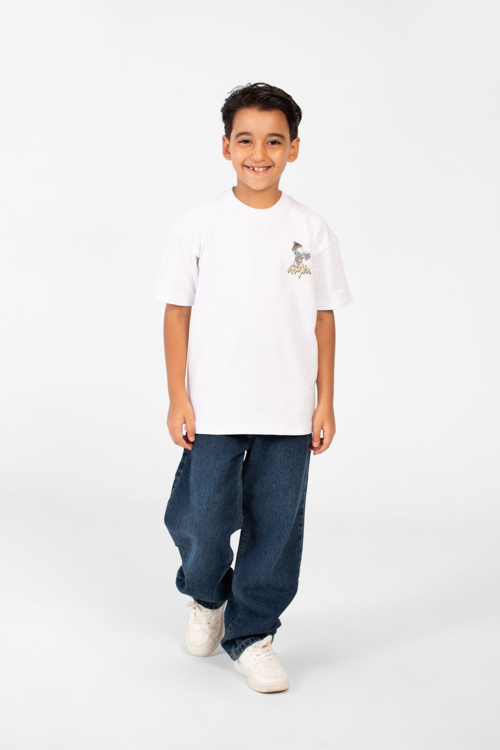 تي شيرت ميلتون صيفي كبير الحجم برقبة دائرية وأكمام قصيرة للأولاد