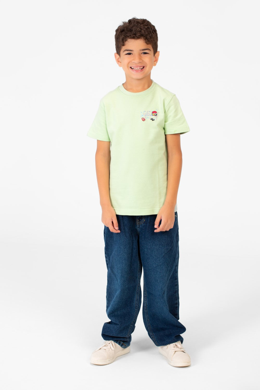 تي شيرت ميلتون عالي الجودة للأولاد بأكمام قصيرة ورقبة دائرية مطبوع عليه شعار ميلتون