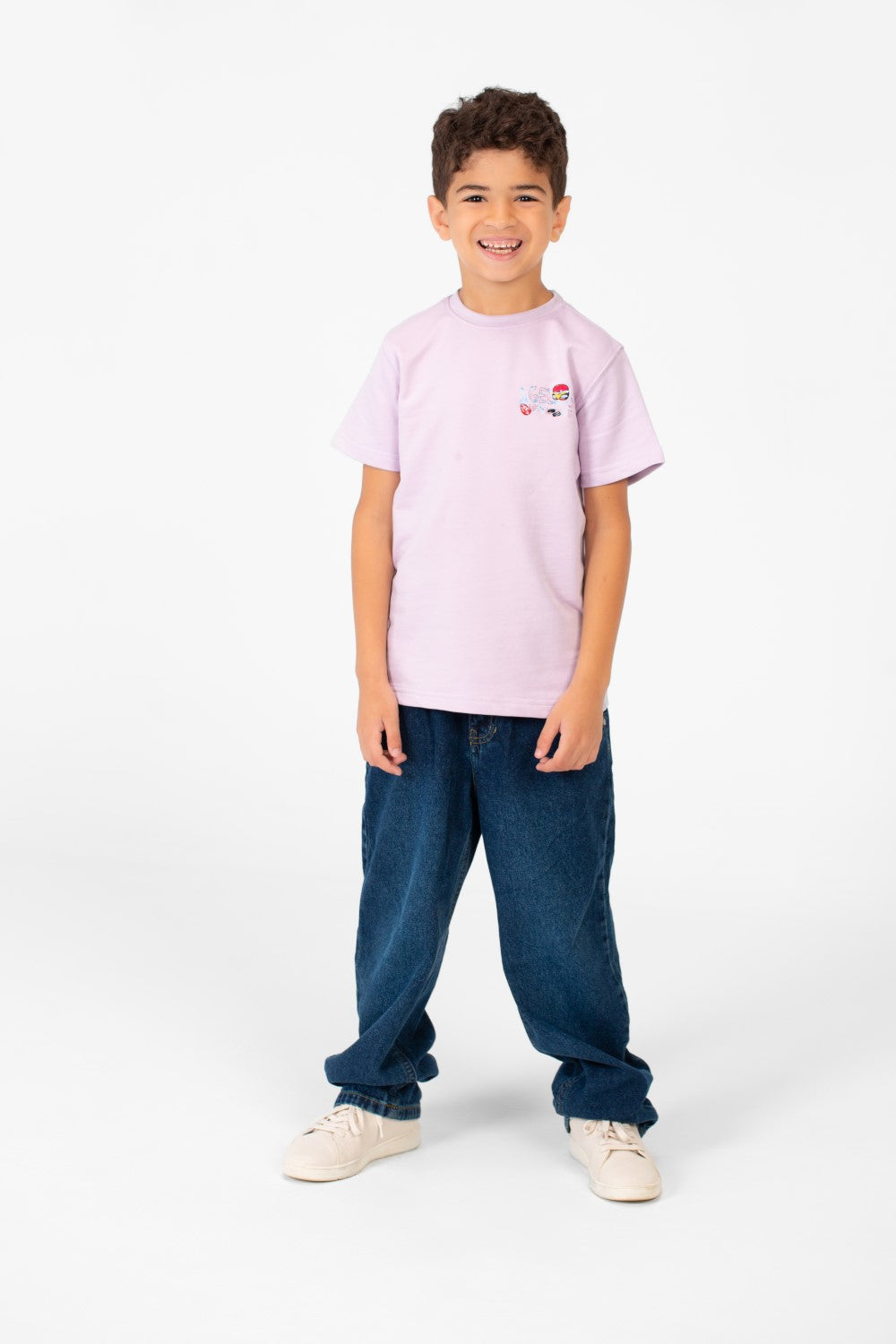 تي شيرت ميلتون عالي الجودة للأولاد بأكمام قصيرة ورقبة دائرية مطبوع عليه شعار ميلتون