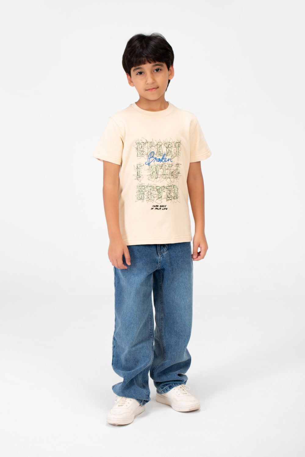 Boy's Milton Printed Half Sleeve T-Shirt