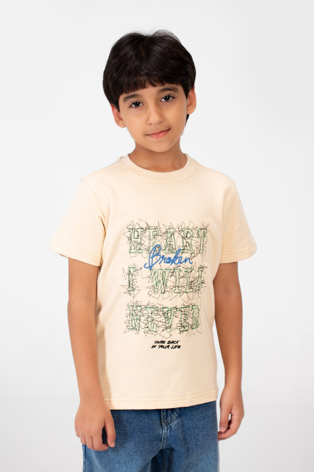 Boy's Milton Printed Half Sleeve T-Shirt