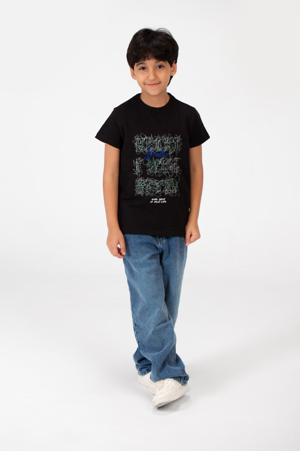 Boy's Milton Printed Half Sleeve T-Shirt