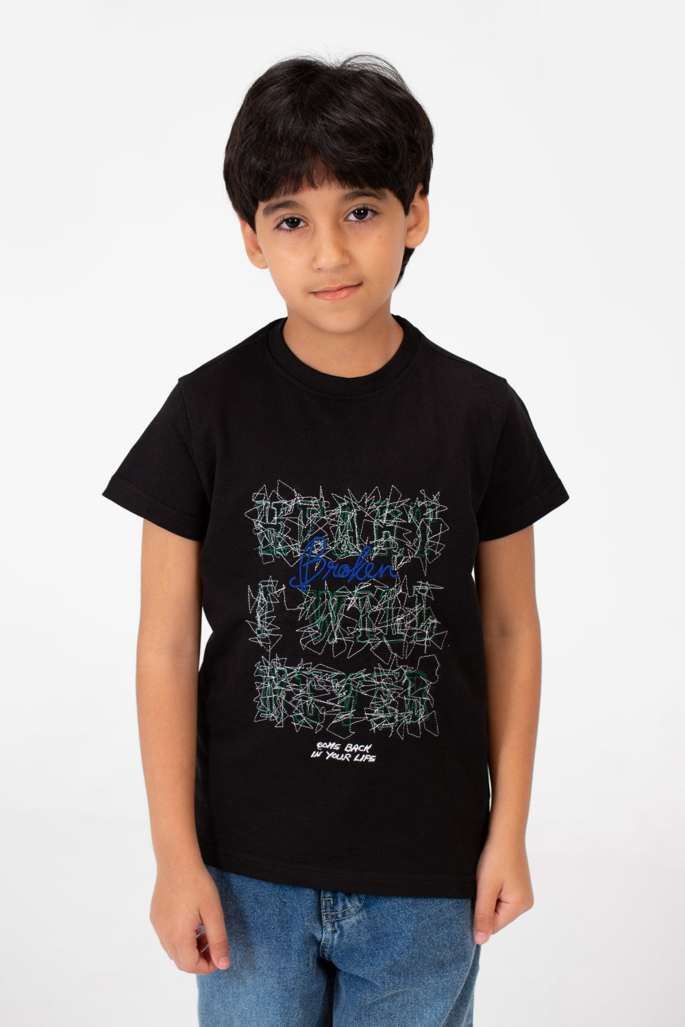 Boy's Milton Printed Half Sleeve T-Shirt